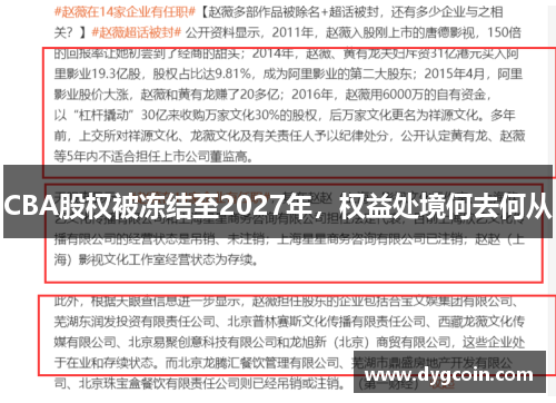 CBA股权被冻结至2027年，权益处境何去何从